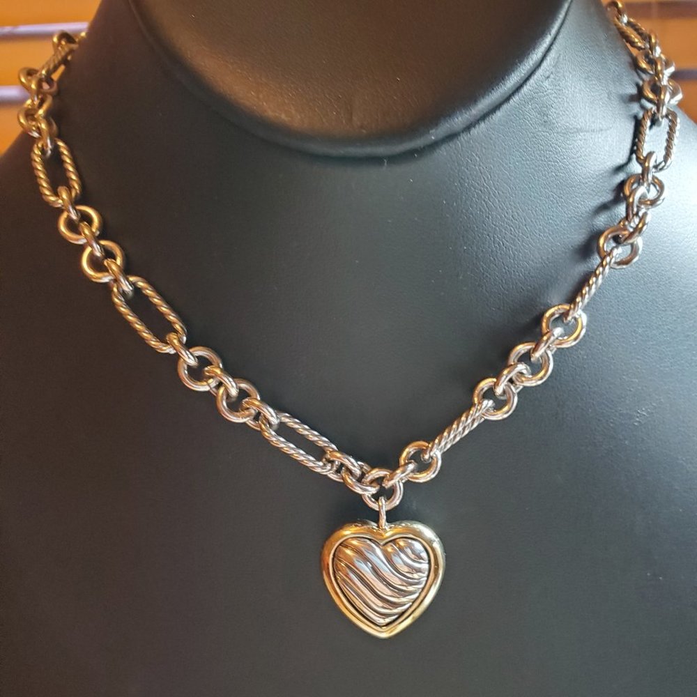 David Yurman cable heart necklace.